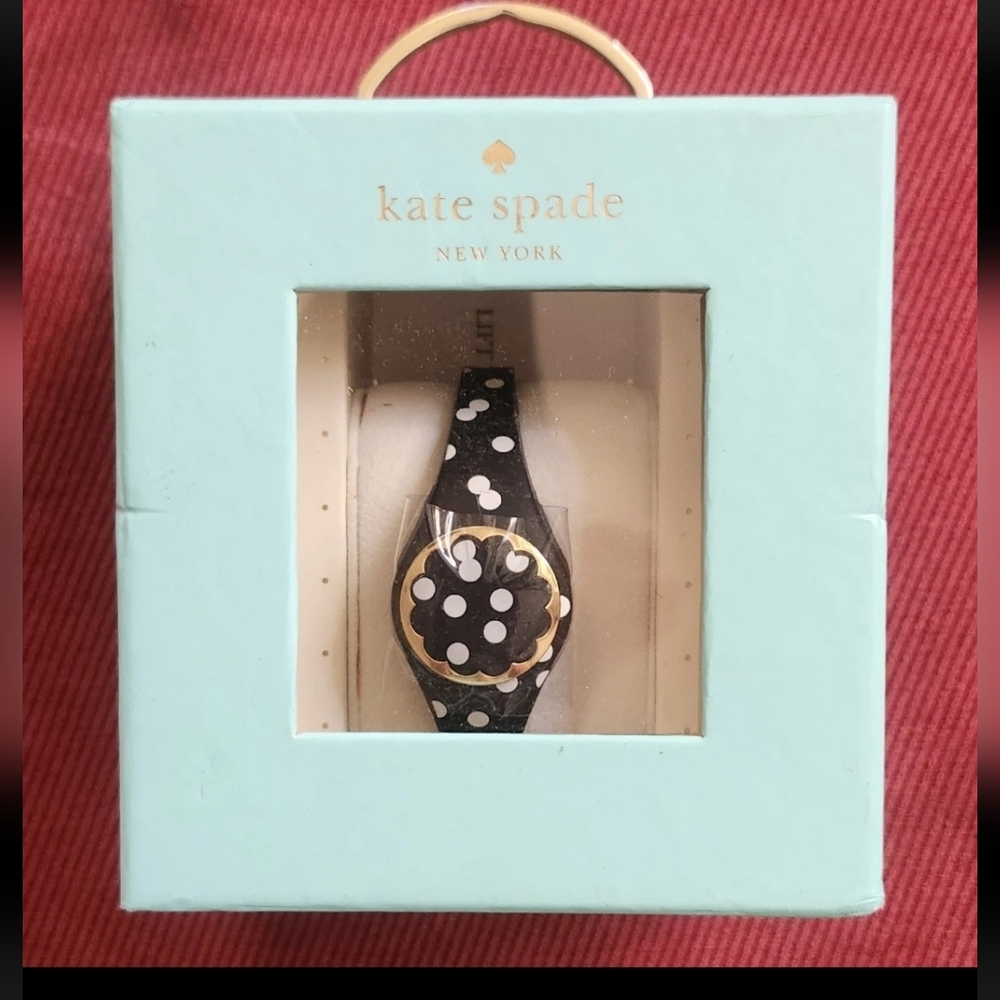 Kate Spade Women's Sport Scallop Fit Health Tracker Black White Polka Dot G1